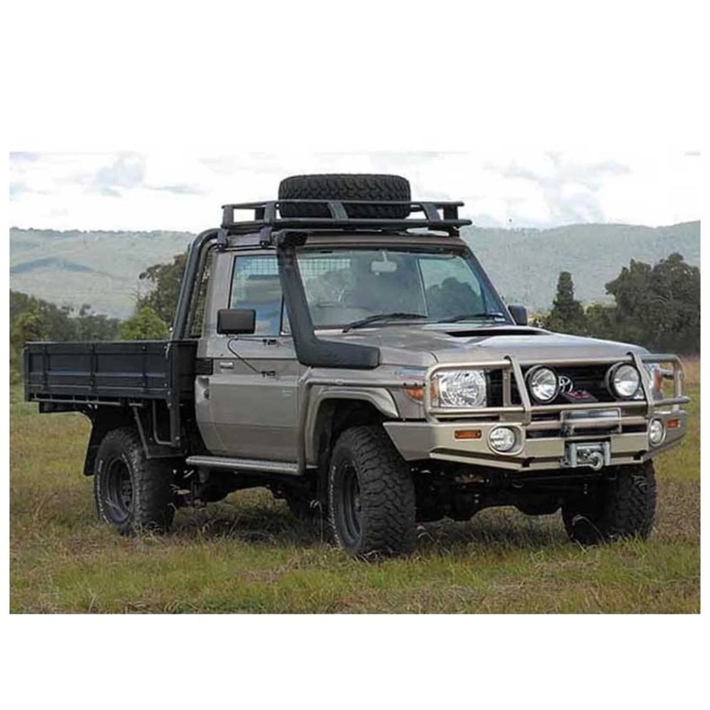 Schnorchel Toyota Land Cruiser 71, 73, 75, 78 und 79 (breite Front) quadratischer Scheinwerfer