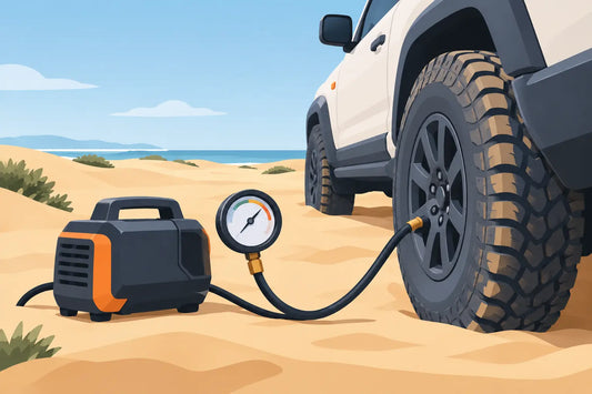 Bandenspanning zand aanpassen zonder ingraven
