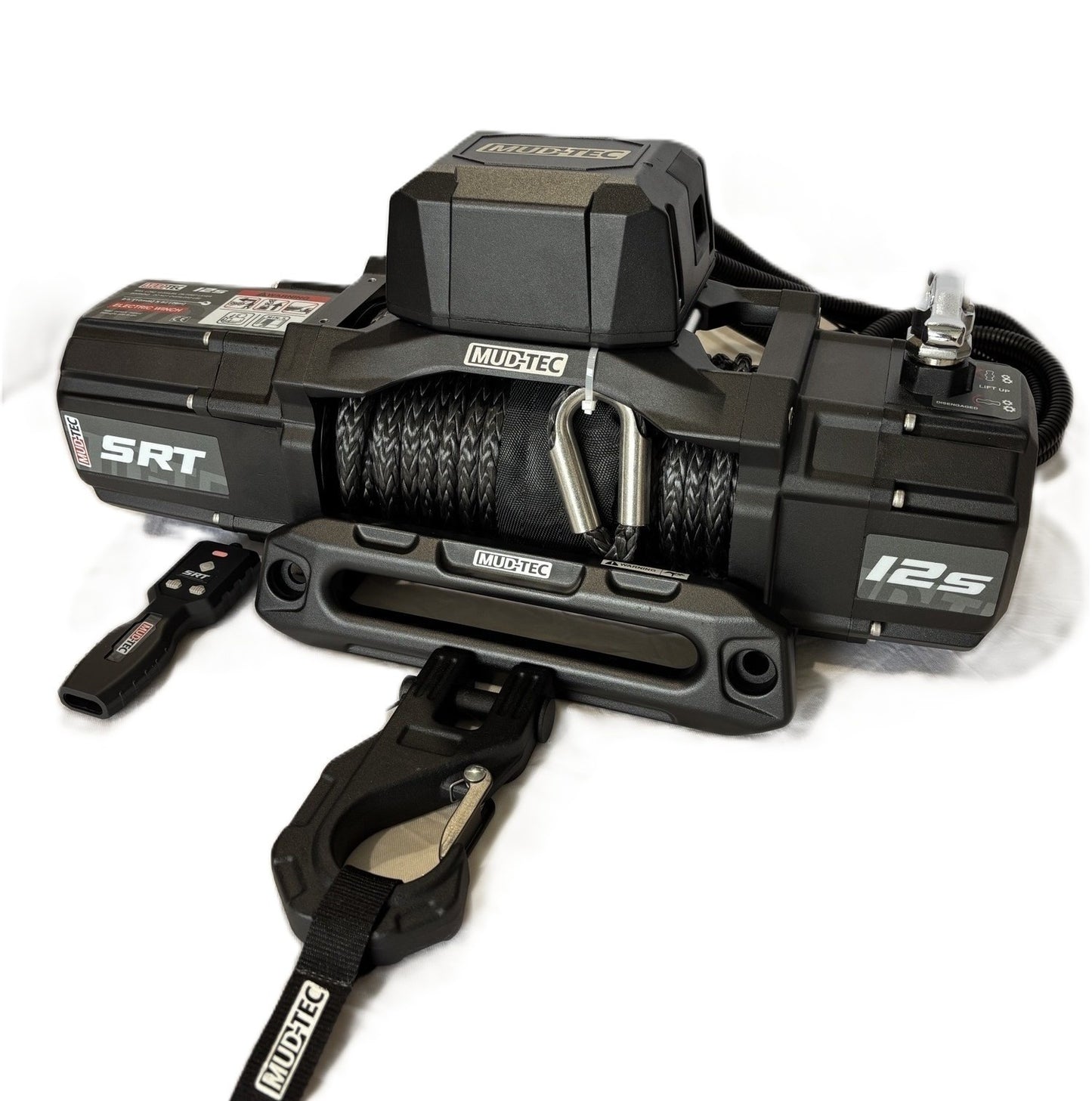 MUDTEC SRT 12S Winch, 7.0HP, 5443 kg, Synthetic Rope